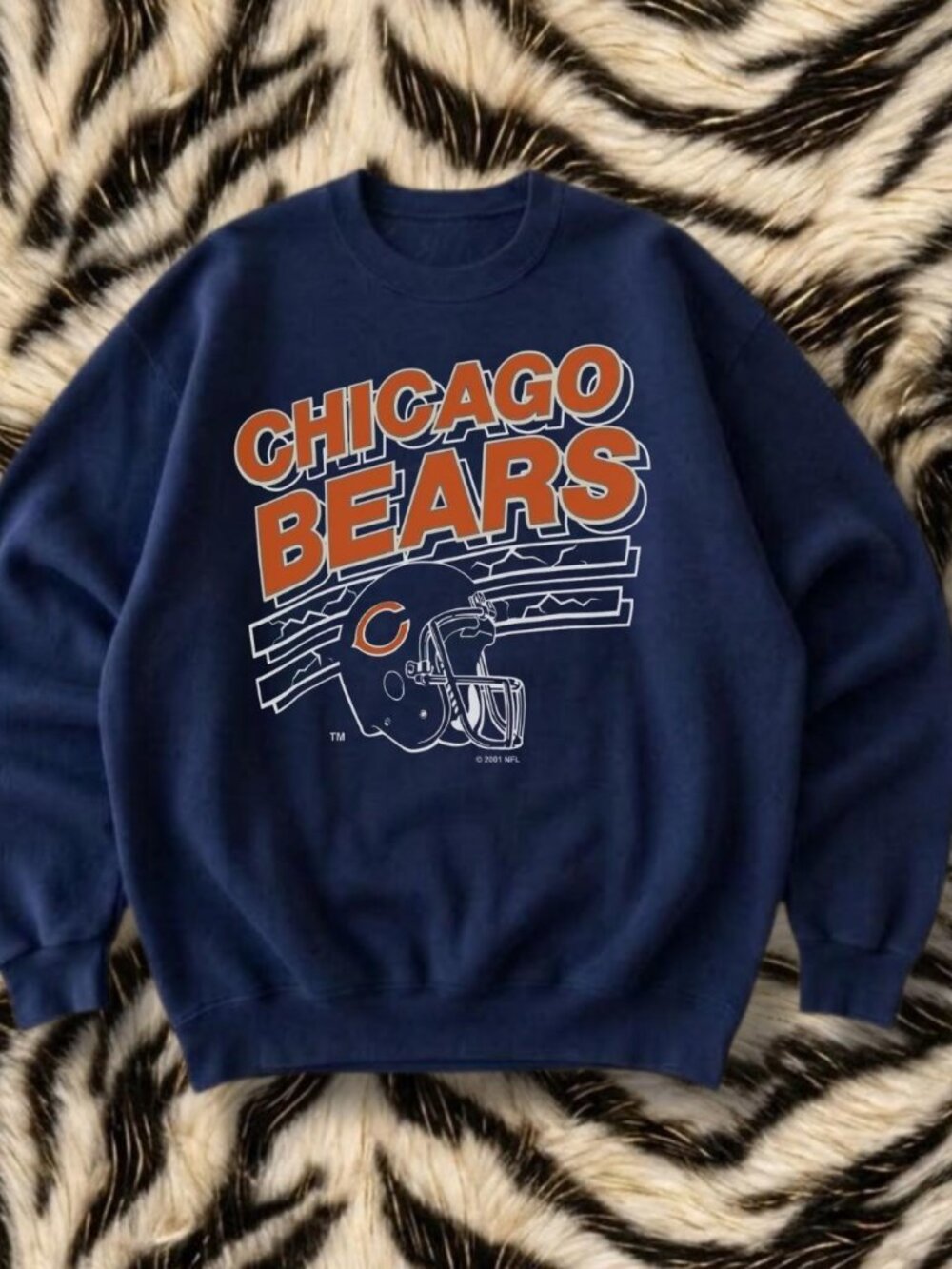 Gildan Navy Blue Chicago Bears NFL Graphic Sweatshirt